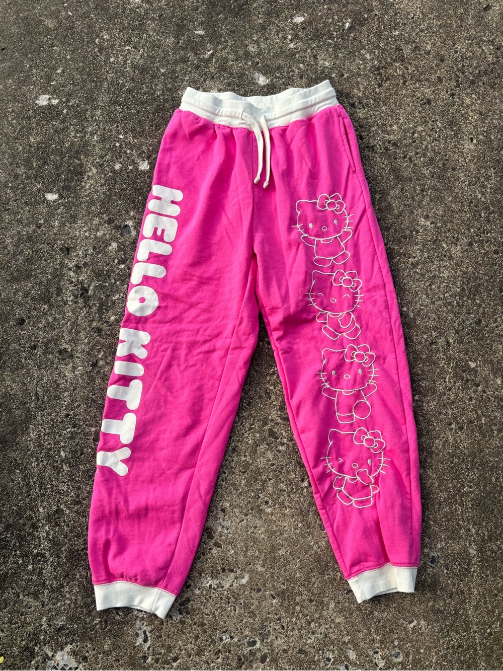 Hello Kitty Hot Pink Joggers with White Trim